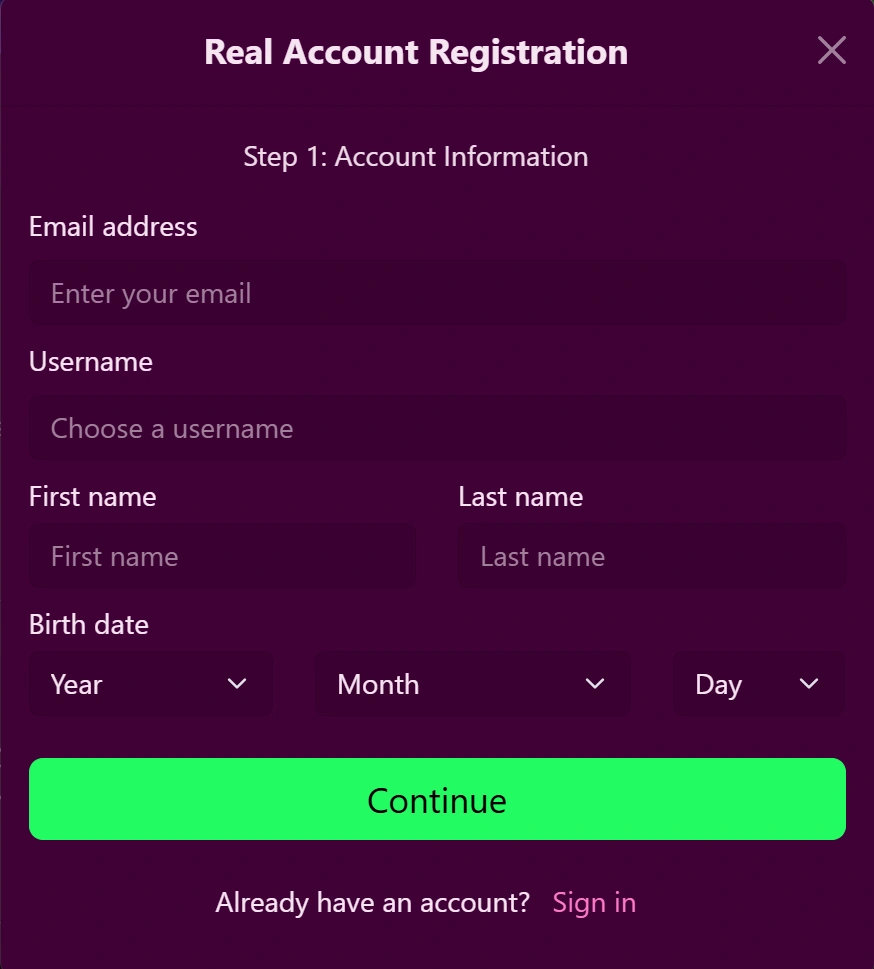How to register at Candyland Casino